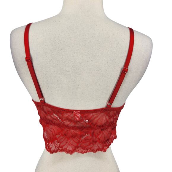 Auden Lace Bralette – Red Longline with Cutout - Picture 4 of 7